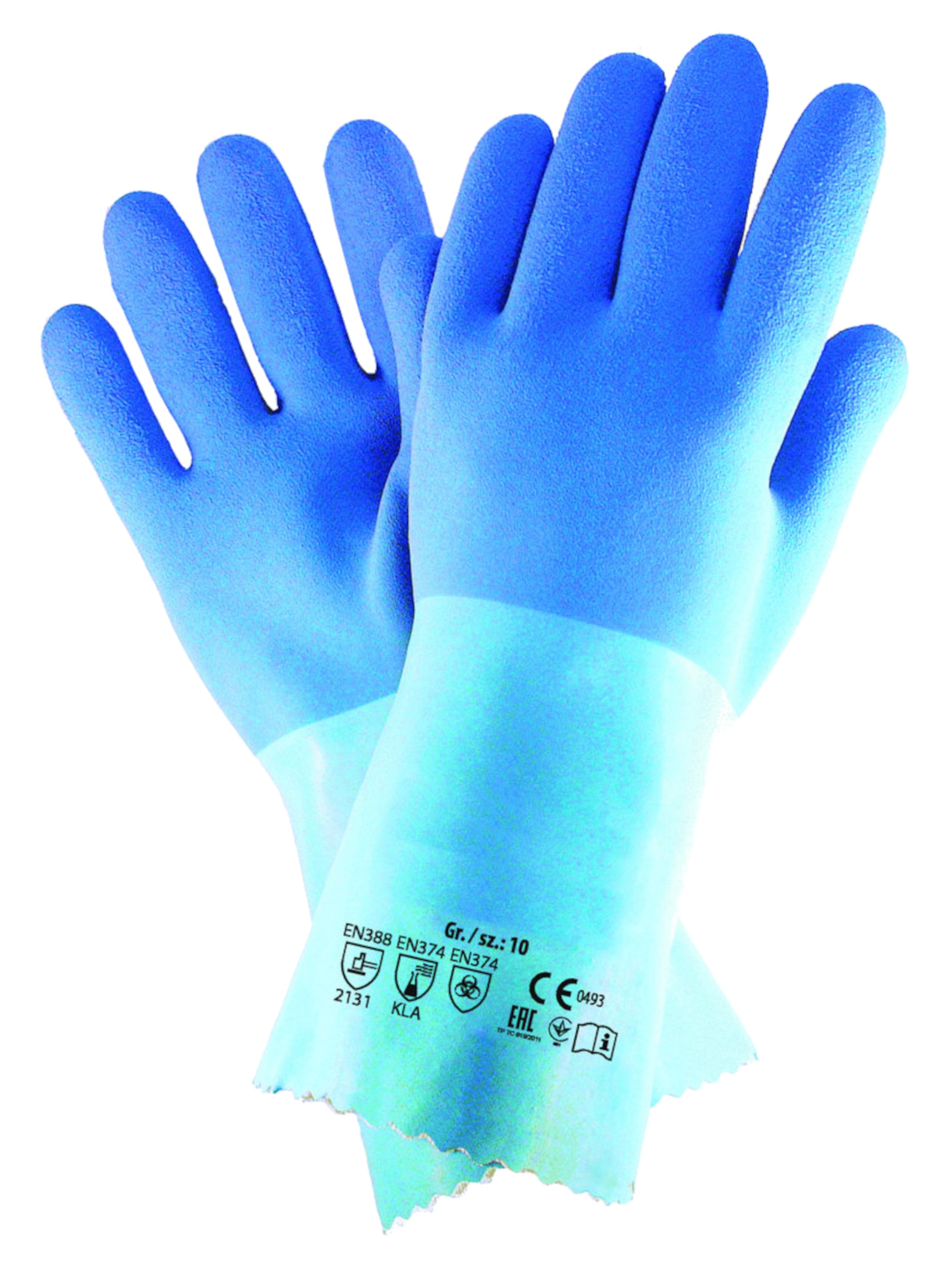 Latex glove with cotton knitted lining