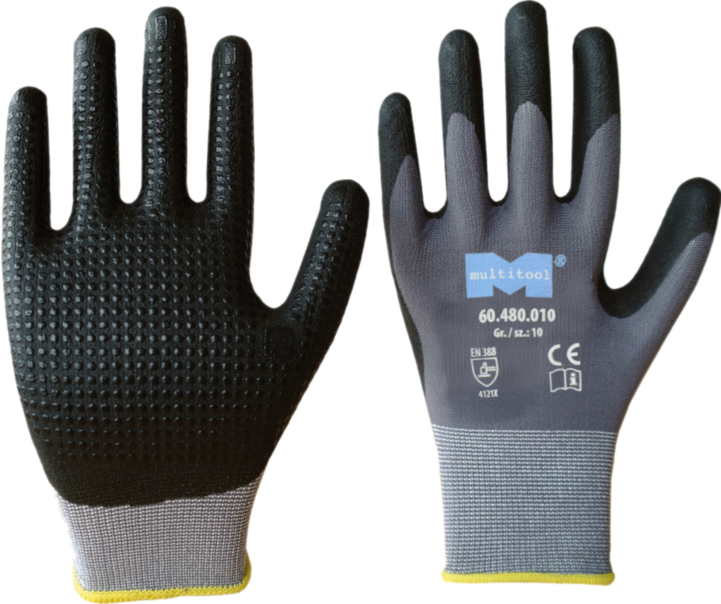 Stretch Handschuh mit Nitril-PU Beschichtung und Noppen