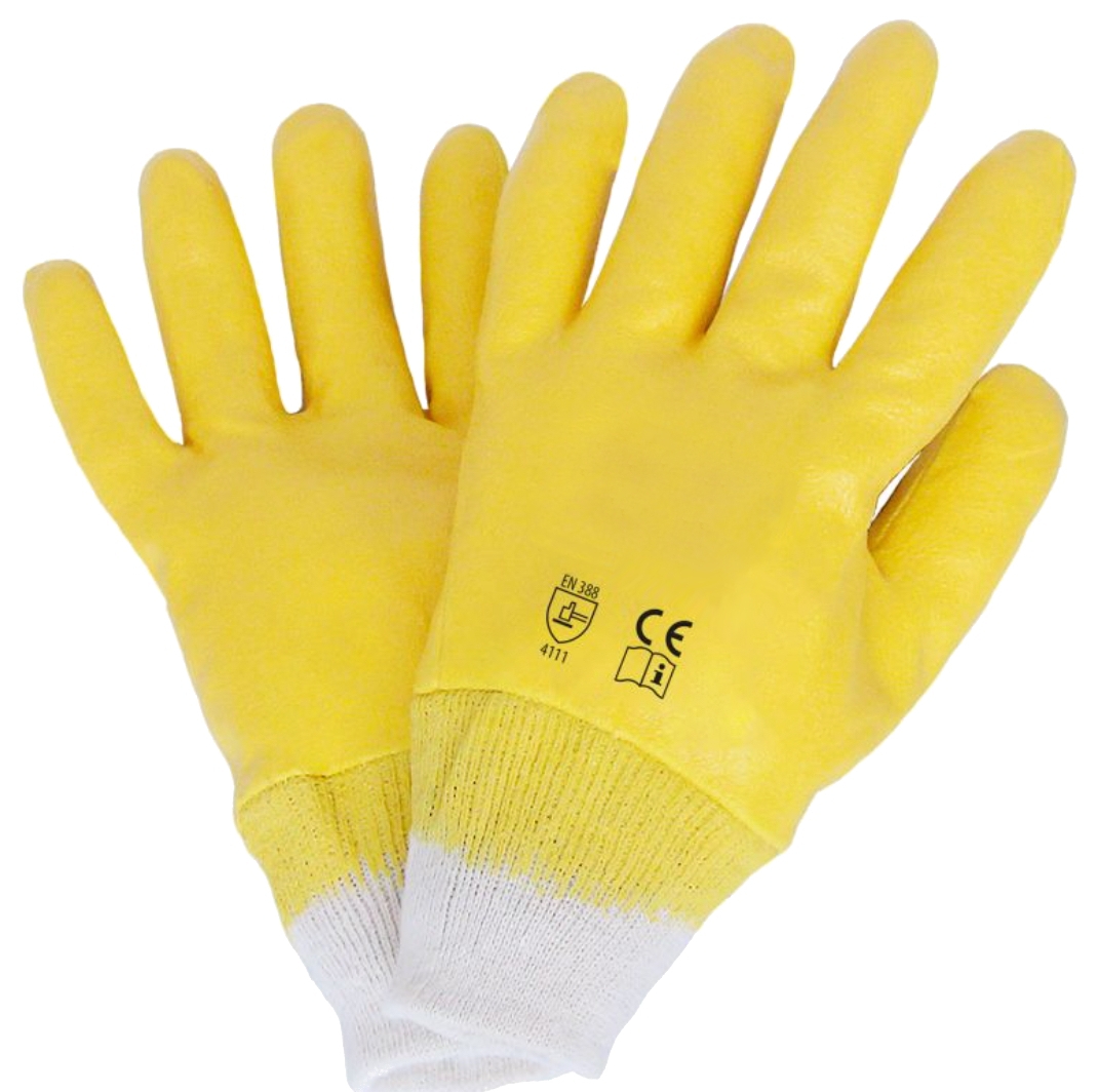 Nitrile Cotton Glove Fully Coated Knitted Wrist